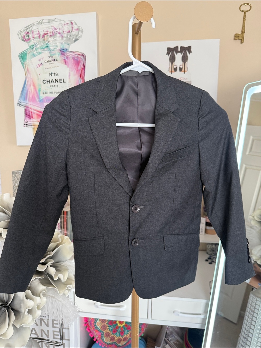 Source Unknown Charcoal Gray Kids Blazer